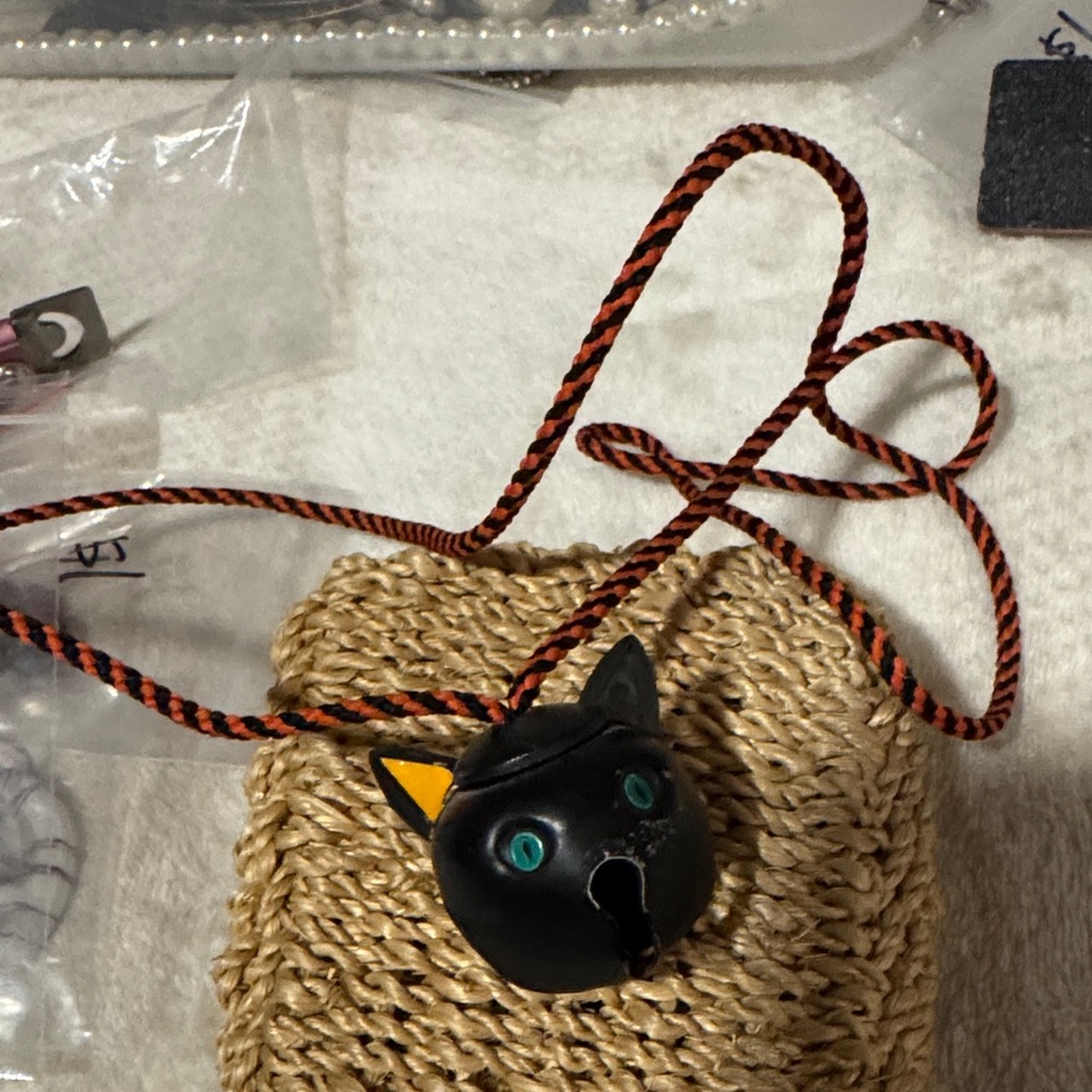 Vintage Black Cat Pendant Necklace
